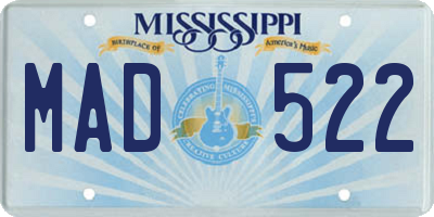 MS license plate MAD522
