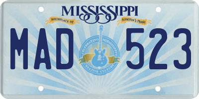 MS license plate MAD523