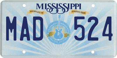 MS license plate MAD524