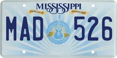 MS license plate MAD526
