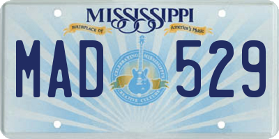 MS license plate MAD529
