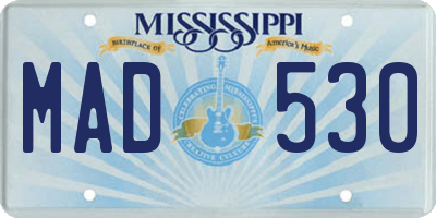 MS license plate MAD530