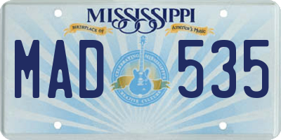 MS license plate MAD535
