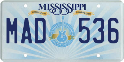 MS license plate MAD536