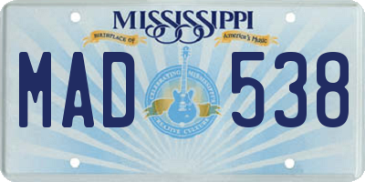 MS license plate MAD538
