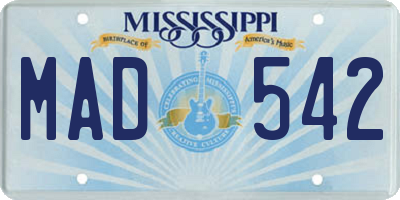MS license plate MAD542