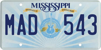 MS license plate MAD543