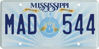 MS license plate MAD544
