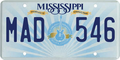 MS license plate MAD546