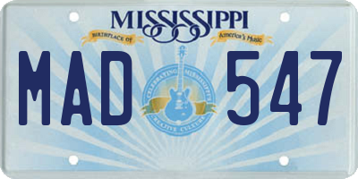 MS license plate MAD547