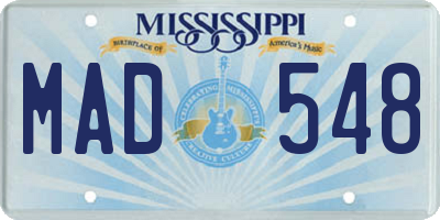 MS license plate MAD548