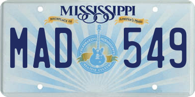 MS license plate MAD549