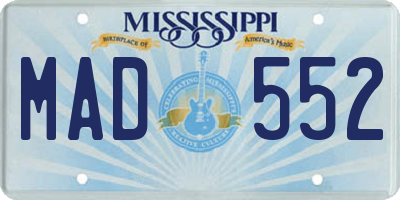MS license plate MAD552