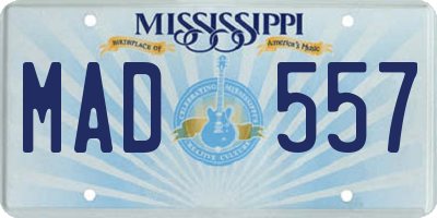 MS license plate MAD557
