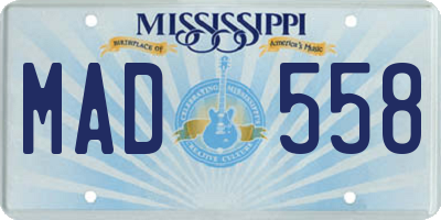 MS license plate MAD558