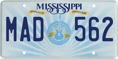 MS license plate MAD562