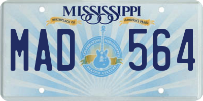 MS license plate MAD564