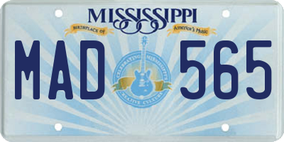 MS license plate MAD565