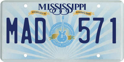 MS license plate MAD571