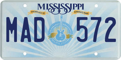 MS license plate MAD572