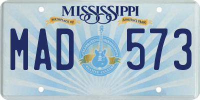 MS license plate MAD573