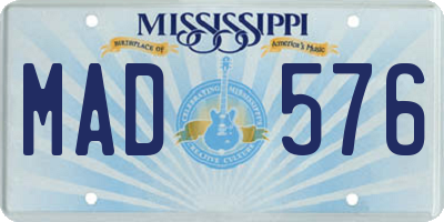 MS license plate MAD576