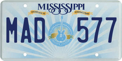 MS license plate MAD577