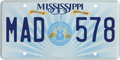 MS license plate MAD578