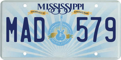 MS license plate MAD579