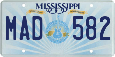 MS license plate MAD582