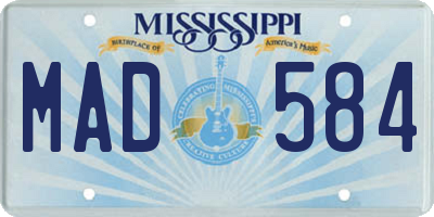 MS license plate MAD584