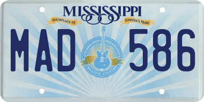 MS license plate MAD586