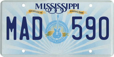 MS license plate MAD590