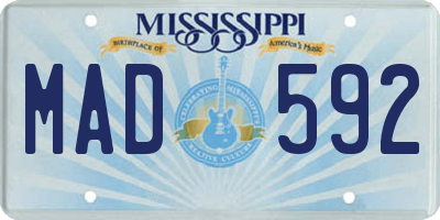 MS license plate MAD592