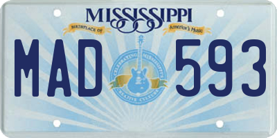 MS license plate MAD593