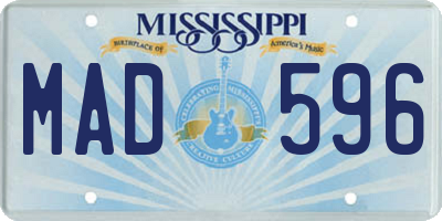 MS license plate MAD596