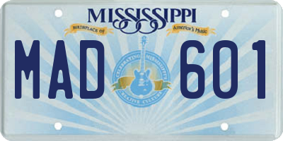 MS license plate MAD601