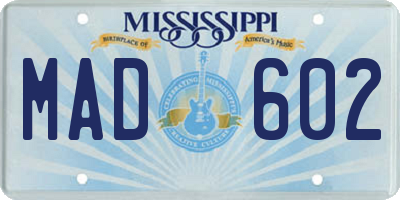 MS license plate MAD602