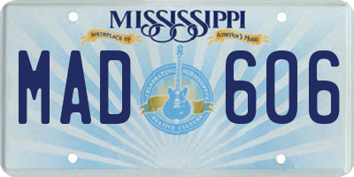MS license plate MAD606
