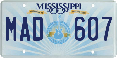 MS license plate MAD607