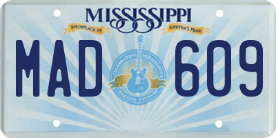 MS license plate MAD609