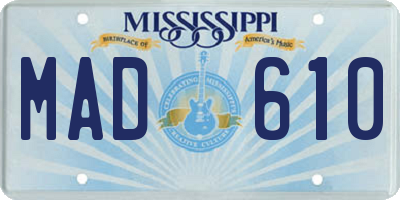 MS license plate MAD610