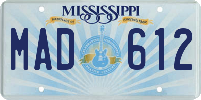 MS license plate MAD612