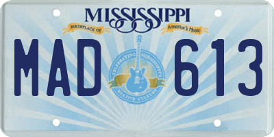 MS license plate MAD613