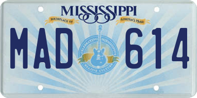 MS license plate MAD614