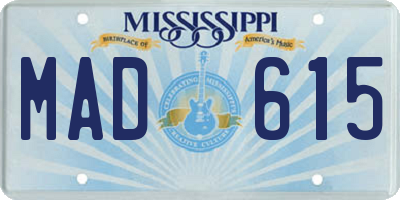 MS license plate MAD615