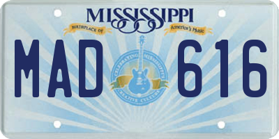 MS license plate MAD616