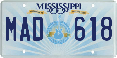 MS license plate MAD618