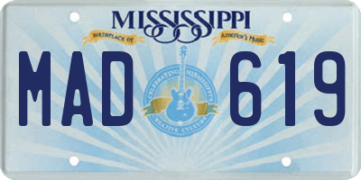 MS license plate MAD619