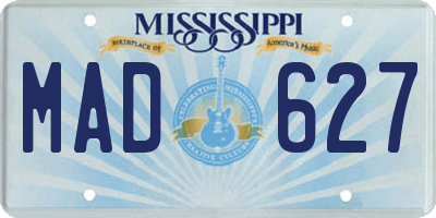 MS license plate MAD627